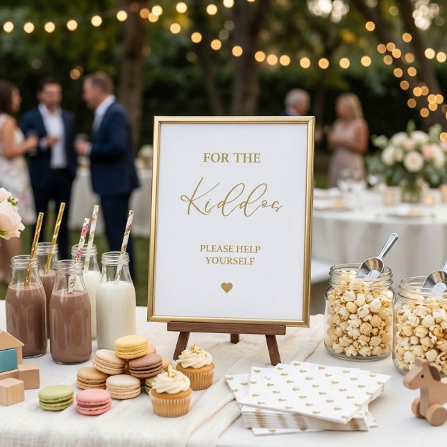 Poster Script doré pour le panneau des faveurs de mariage (Créateur téléchargé)