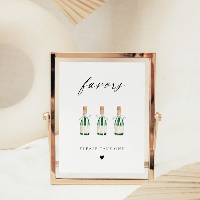 Poster Script élégant moderne Mini Bouteilles de Champagn (Créateur téléchargé)