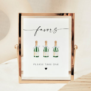 Poster Script élégant moderne Mini Bouteilles de Champagn