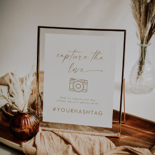 Poster Script Gold moderne Capture Le Hashtag Amour