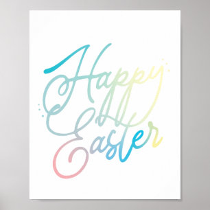 Poster Script Happy Easter créé à la main