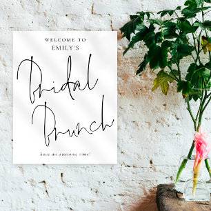 Poster Script manuscrit moderne Bienvenue au Brunch nupti