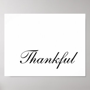 Poster Script minimaliste de Thanksgiving Merci