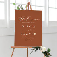 Script minimaliste Mariage en terre cuite Bienvenu