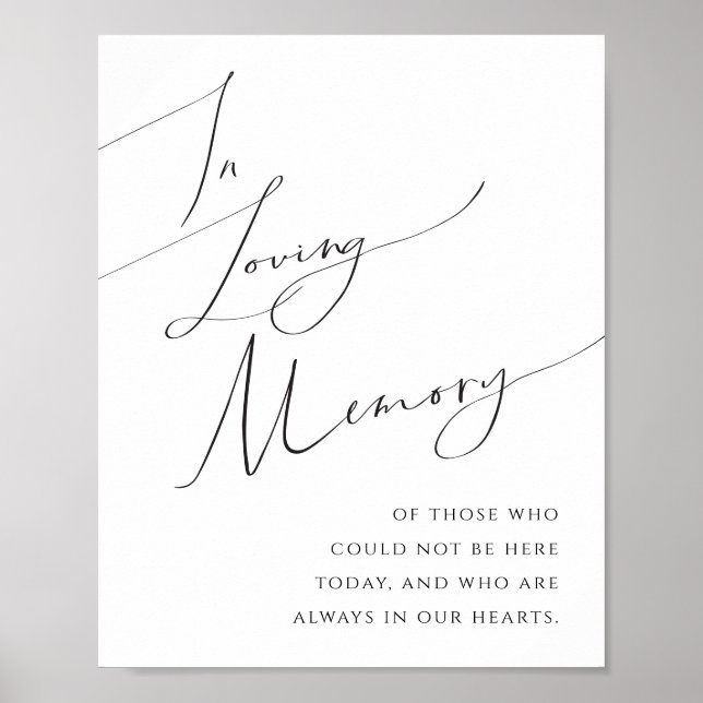 Poster Script Minimaliste Whimsical En Mémoire Amoureuse (Devant)