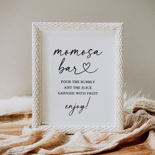 Poster Script moderne Baby shower Momosa Bar Sign