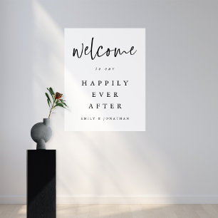 Poster Script moderne Bienvenue au Mariage N'importe quel