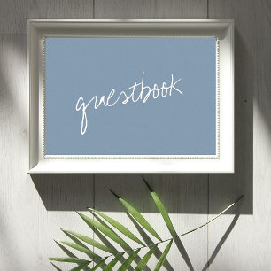Poster Script moderne Dusty bleu minimaliste Mariage
