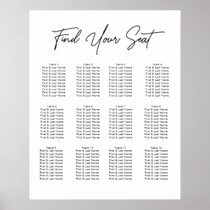 Poster Script moderne minimaliste Mariage de siège graphi