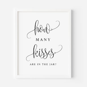 Poster Script Noir Combien De Baisers Sont Dans Le Jar