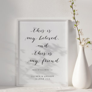 Poster Script noir et blanc Ceci est mon Mariage bien-aim