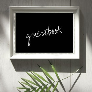 Poster Script noir et blanc moderne Mariage minimaliste