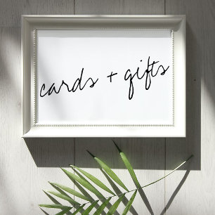 Poster Script noir et blanc moderne Mariage minimaliste