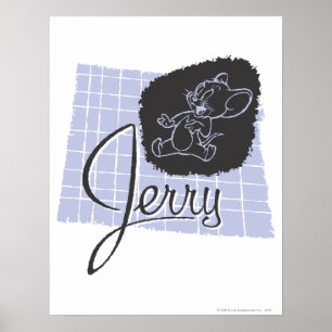 Poster Script noir et bleu Jerry