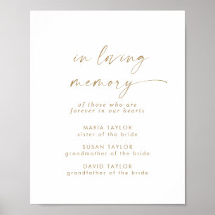 Poster Script Or Moderne En Mémoire Amoureuse