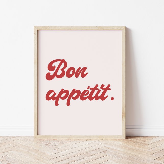 Poster Script rétro minimal 'Bon Appétit' Cuisine (Créateur téléchargé)