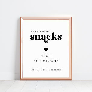 Poster Script rétro Snacks tardifs de nuit Signal Mariage