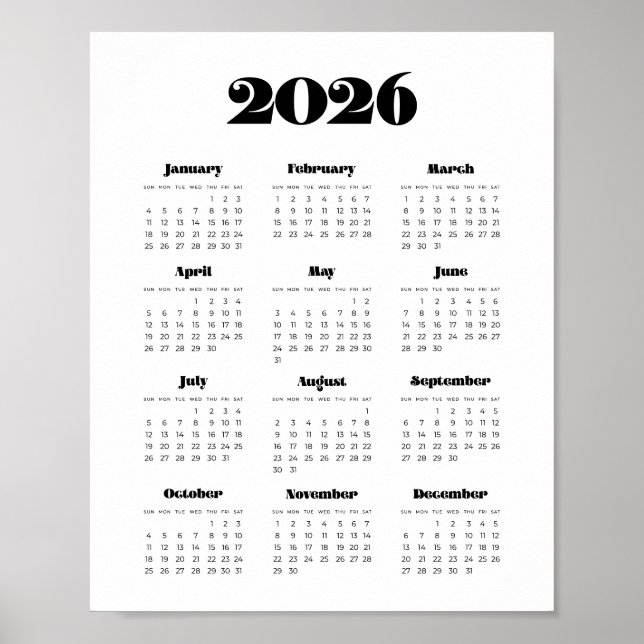 Poster Script rétro vintage 2023 calendrier (Devant)