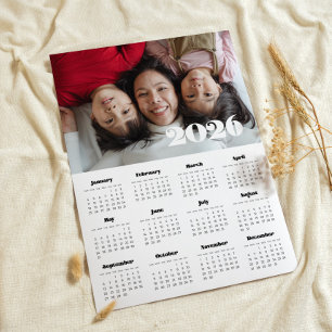 Poster Script rétro vintage 2025 calendrier photo