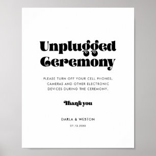 Poster Script rétro vintage cérémonie de mariage débranch