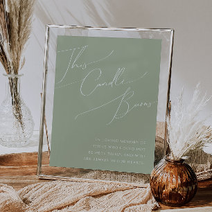 Poster Script Whimsical   Sage Green Cette Bougie Brûle