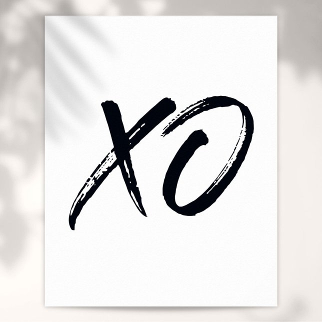 Poster Script XO Amour et Câlins (Modern Script XO Script Love and Hugs Poster)