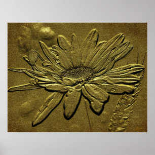 Poster Sculpté Golden Daisy Floral Print