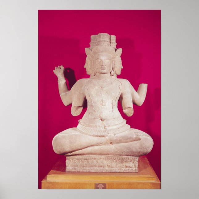 Poster Sculpture de Brahma avec quatre visages 2 (Devant)