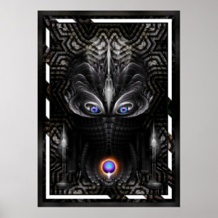 Poster Sculpture de guerrier foncé Art fractal