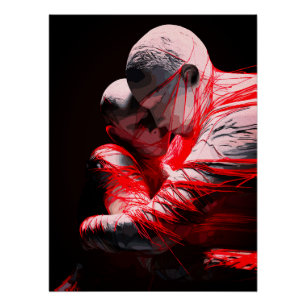 Poster Sculpture de l'étreinte émotionnelle des cordes ro
