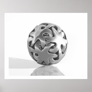Poster Sculpture virtuelle Interlock Star Chrome