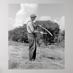 Poster Scythe fermier, 1937
