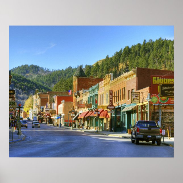 Poster SD, Deadwood, ville historique de Gold Mining (Devant)