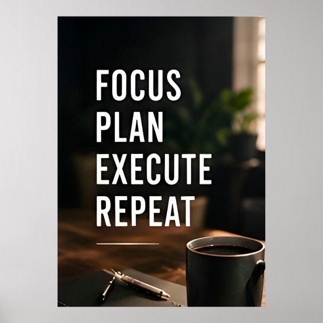 Poster 🎯 Se concentrer Planifier Exécuter Répéter Mental (Devant)