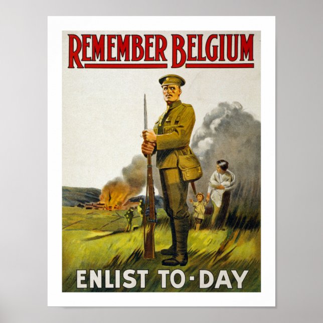 Poster Se souvenir de la Belgique (blanc) (Devant)
