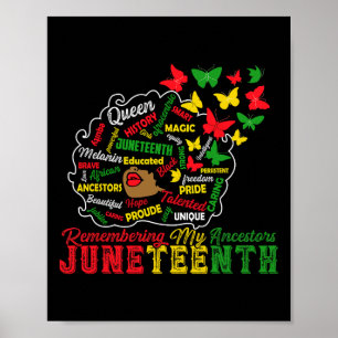 Poster Se souvenir de mes ancêtres Juneteenth Célébrer Bl