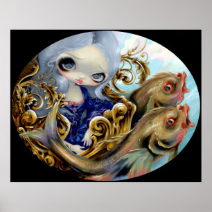 Poster Sea Chariot ART IMPRIMER Rococo Mermaid Surréalism