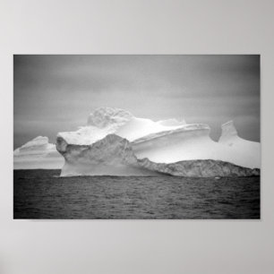 Poster Sea Ice Iceberg Monochrome Antarctica Icy Mountain
