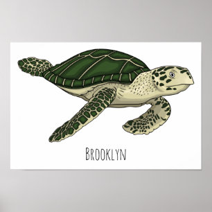 Poster Sea turtle cartoon