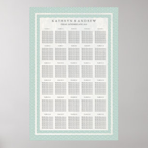 Poster Seafoam Green Seigaiha Mariage/Événement Carte de 