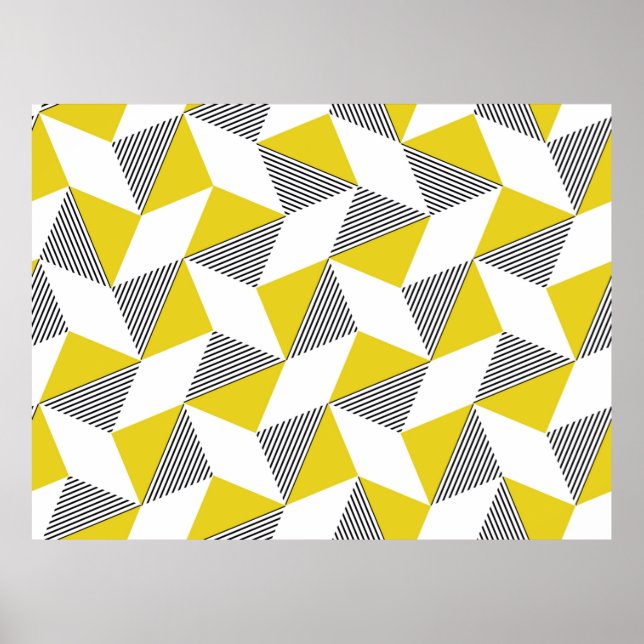 Poster Seamless geometric pattern with triangles,  rhombu (Devant)