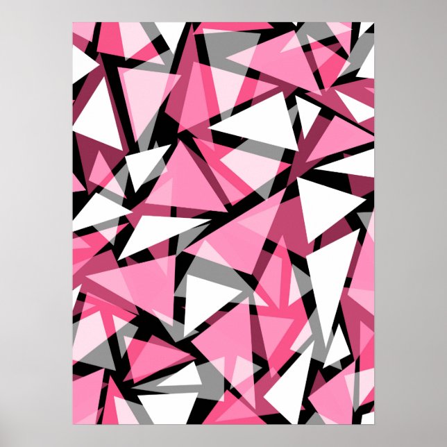Poster Seamless geometric triangles shapes pattern (Front)