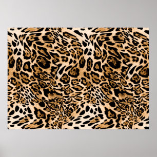 Poster Seamless leopard texture, animal skin