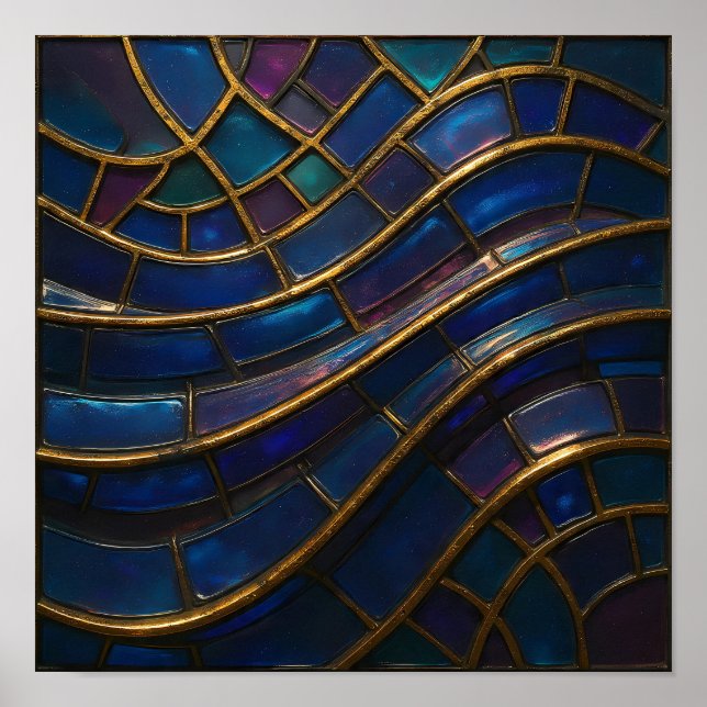 Poster Seamless Opulent Mosaic Tiling Wallpaper (Devant)