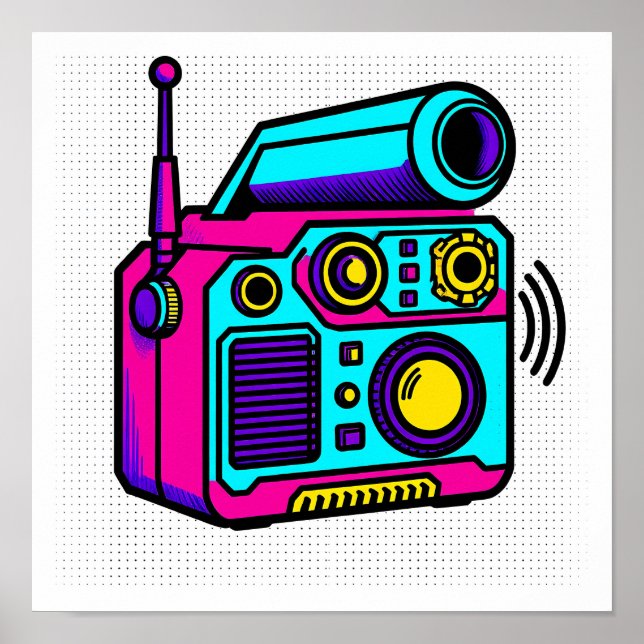 Poster Seamless Tiling Pop Art Block Fabric and Wrapping  (Devant)