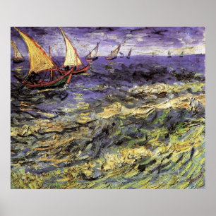 Poster Seascape at Saintes-Maries by Vincent van Gogh