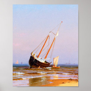 Poster Seascape, navire échoué par Alfred Thompson Briche