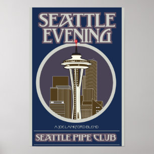 Poster Seattle Evening Print