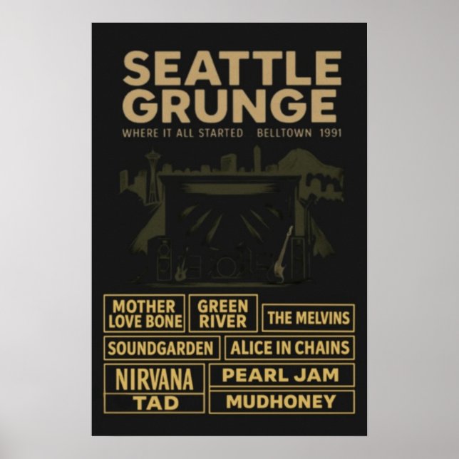 Poster Seattle Grunge (Devant)