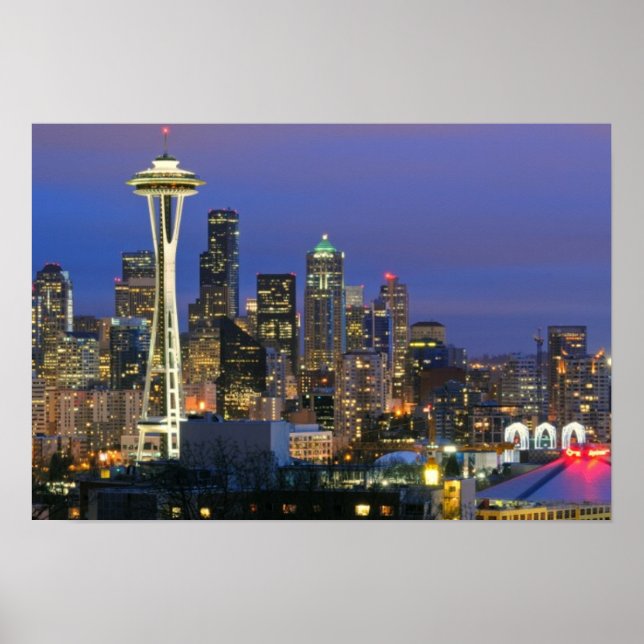 Poster Seattle lacs from Kerry Park à Queen Anne (Devant)